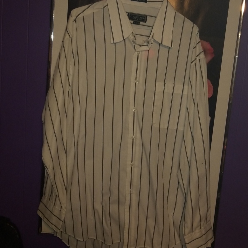 J. Riggins Men's Striped Dress Shirt 17 34/35
